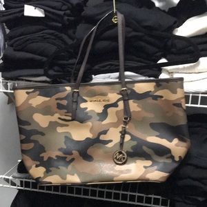 Michael Kors Camoflauge Leather Tote Bag